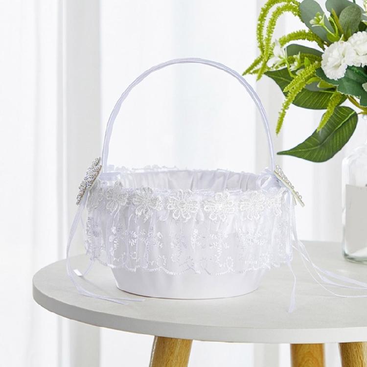 Unique Bowknot Basket Romantics Wedding Flower Basket Bridesmaid Candy Basket for Outdoor Celebrations