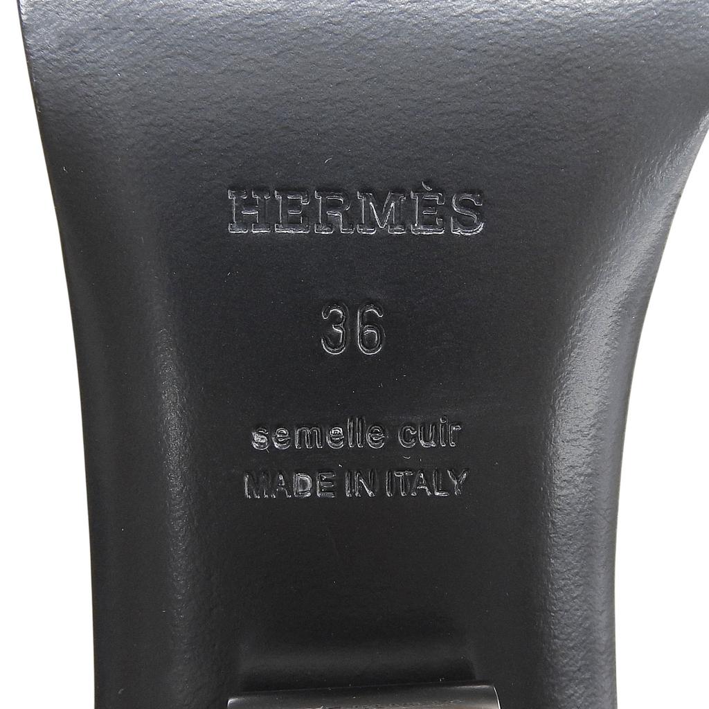 Pristine HERMES Mule IDOLE Light gray leather Women 36 Used