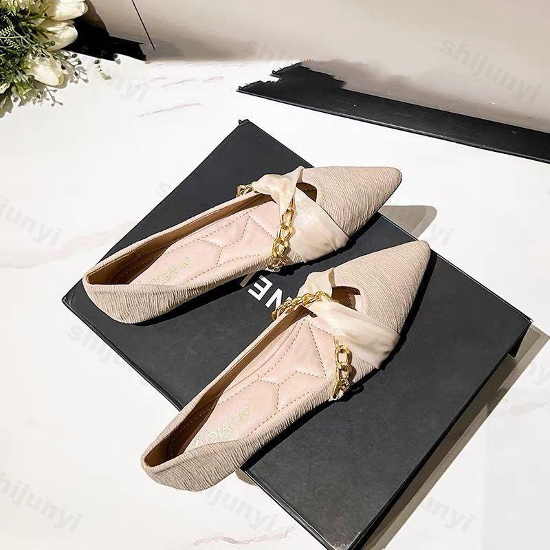 Fashion Women's Shoes Flats Office Pointed Toe Luxury Casual Shoes 2025 Flat Anti Slip Lightweight Women's Elegant Dress Banquet Shoes