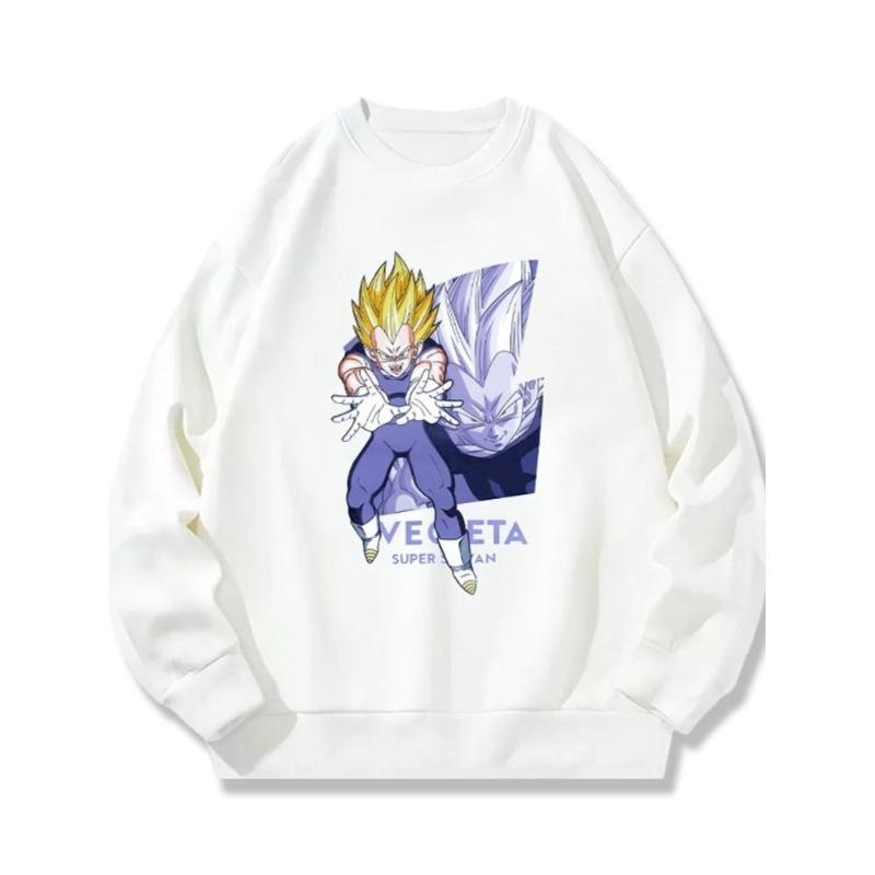 

Винтажный свитшот с круглым вырезом Dragon Ball, смесь хлопка и шелка, ретро-кэжуал XXL чёрный