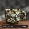 Coarse Pottery Coffee Cup Vintage Ceramic Mug with Disc Artistic Water Cup Oatmeal Breakfast Cups Milk Mug Afternoon Tea Cups