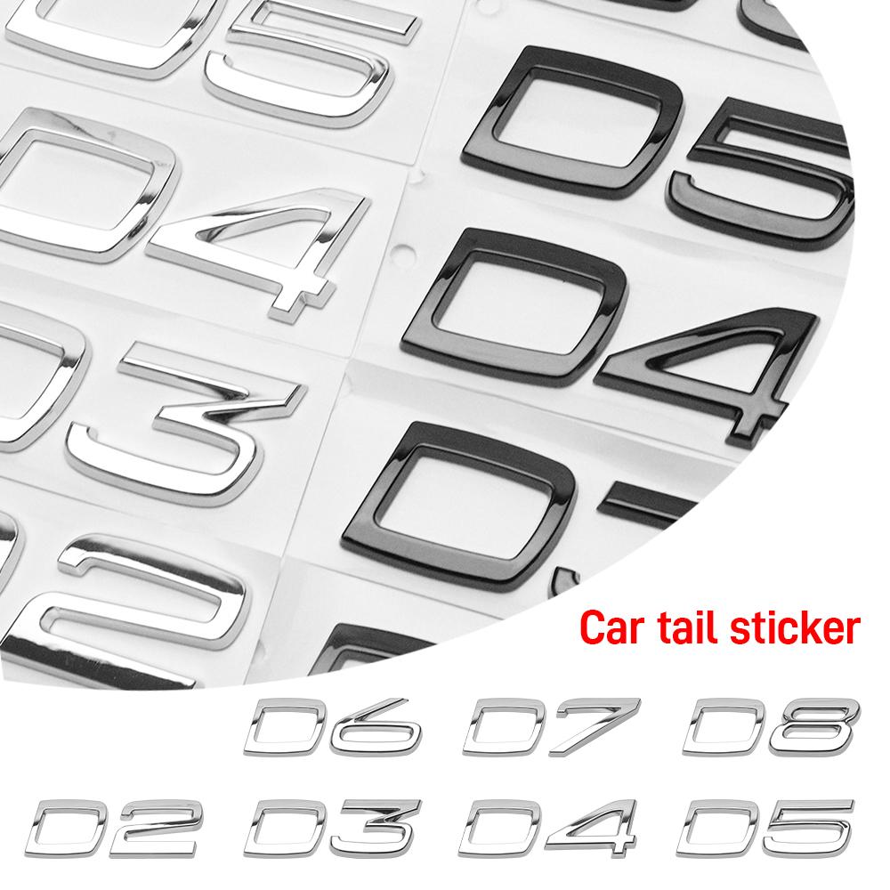 3D ABS Buchstaben Aufkleber für Für Volvo D2 D3 D4 D5 D6 D7 D8 Auto Heckklappe Heckklappe Seitenkotflügel Abzeichen Emblem Aufkleber Dekoration