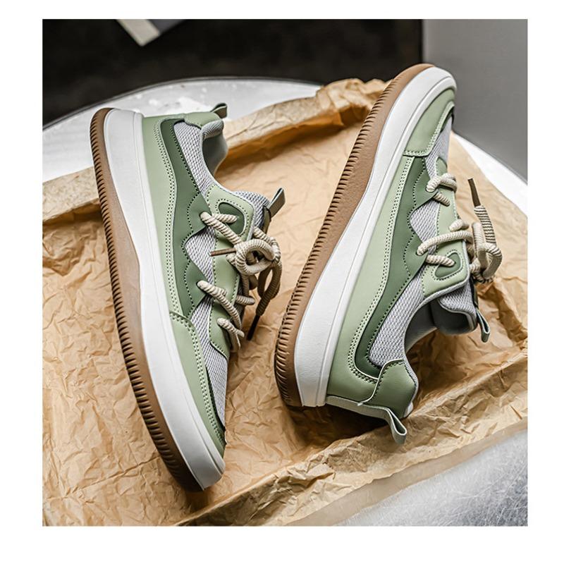 Men's Platform Sneakers Autumn New Breathable Mesh Non Slip Soft Sole Running Shoes Vintage Cross Tied Casual Flats