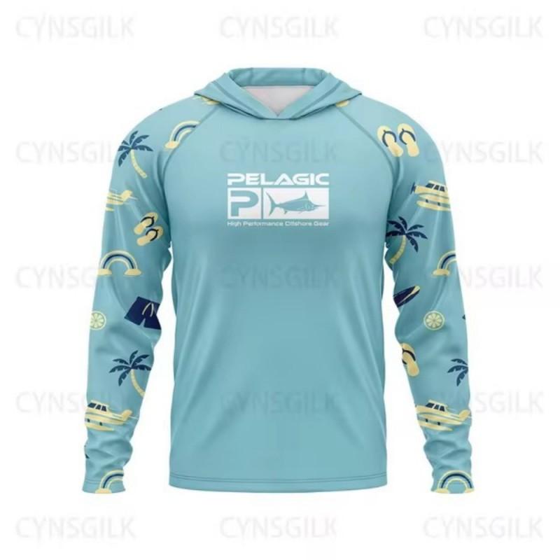 Herren PELAGIC Langarm Kapuzen-Angelanzug Mit UV-Sonnenschutz UPF50 + Luya