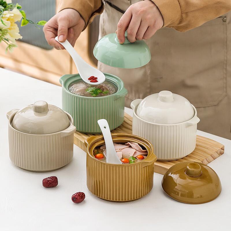 Ru Han Ceramic Double-Boiler Stew Pot