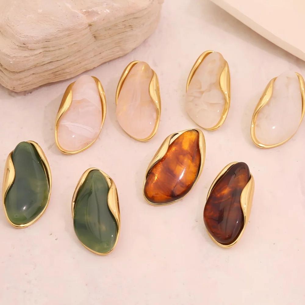 TDJewelry Roestvrij Staal Kleur Hars Geometrische Vorm Ringen 18K Goud Verguld Mode Dagelijkse Sieraden Ring voor Vrouwen