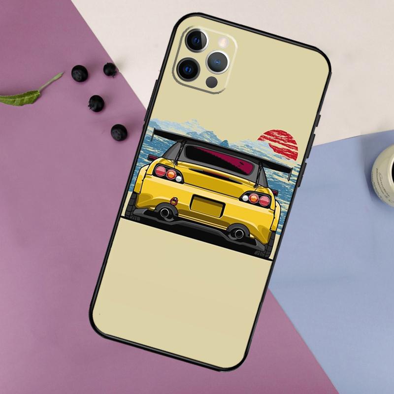 Japan JDM Auto Handyhülle Für iPhone 17 16 15 14 11 12 13 Pro Max Plus 12 13 mini 16e 17 Air Bumper Abdeckung