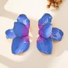 Gradual Change Of Pink Petals Dripping Oil Exaggerated Earrings, Fashion High Sense Sweet Wind Temperament Versatile Earrings