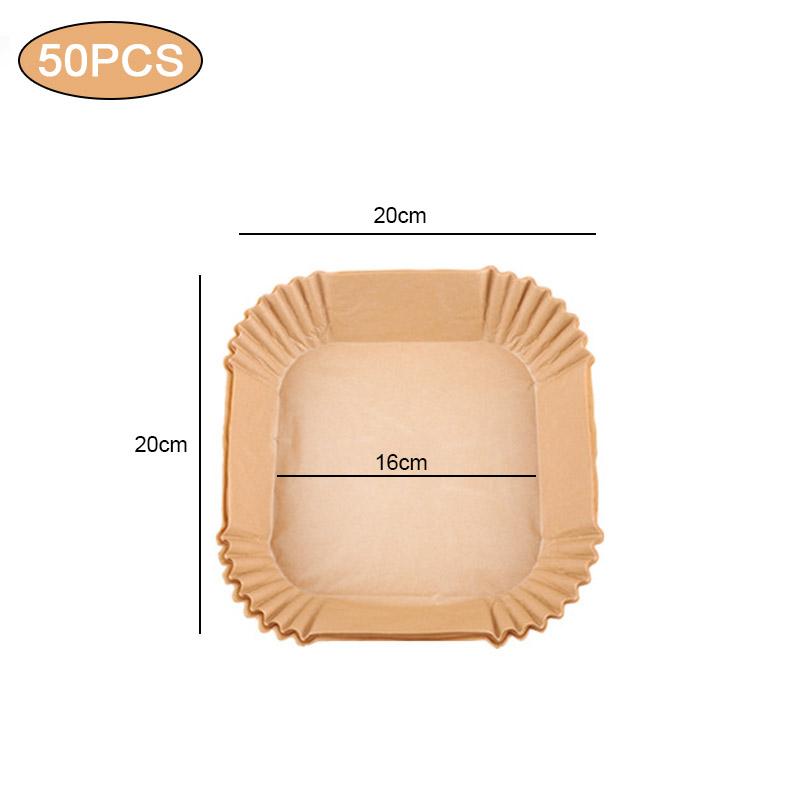 Air Fryer Papper Engångs Kök Bakning Airfryer Mat Non-stick Airfryer Bakpapper Runda Fyrkantiga Air-Fryer Pappersinsatser