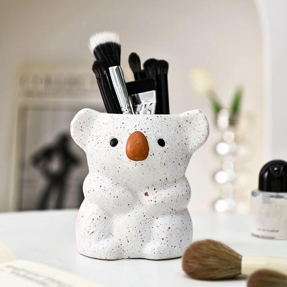 Multi-function Koala Storage Box Plastic Makeup Brush Cylinder Koala Pen Holder  Stationery