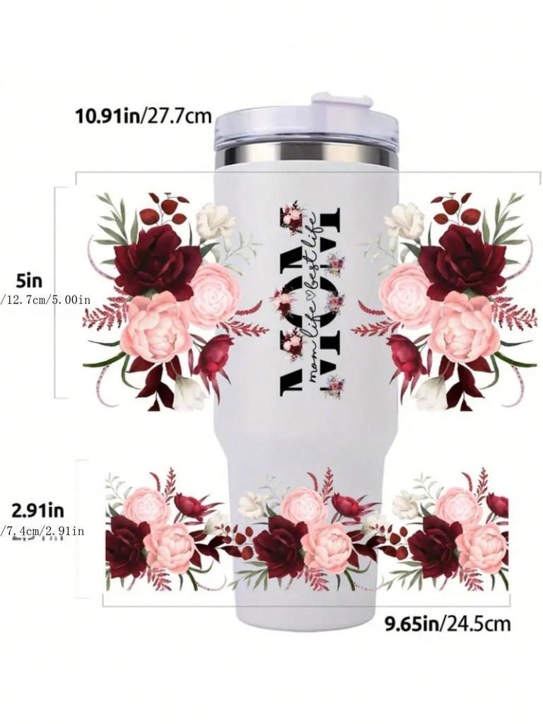 1 Satz MaMa Thema UV DTF Tassenaufkleber, Wasserdichte Aufkleberpakete zum Dekorieren von Tassen, Flaschen, Bastelarbeiten, DIY-Kunstbedarf