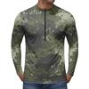Herren Langarm Fahrradtrikot Atmungsaktiv Schnelltrocknend Halber Reißverschluss Pullover Leichtes Sportoberteil für Outdoor-Sportarten