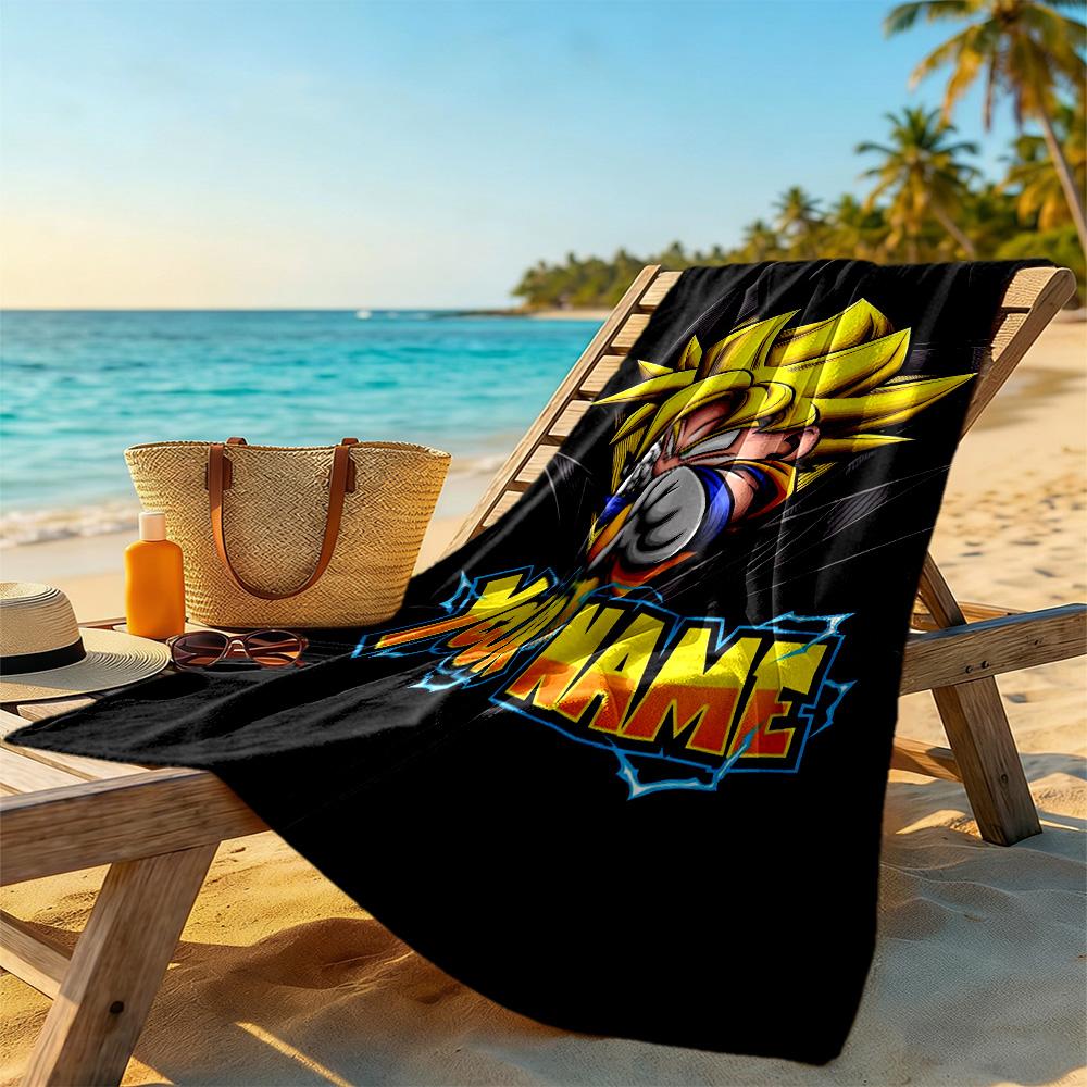 Naruto Character Customized Name Beach Towel Quick-Dry Soft Microfiber Suitable for Sports Travel Swimming Yoga Bathroom Beach And Pool
