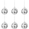 6Pcs Mirror Disco Ball, 1.96Inches Silver Hanging Ball for Party, Birthdays, Weddings, Home Decorations, Stage Props, Game Accessories, 5cm