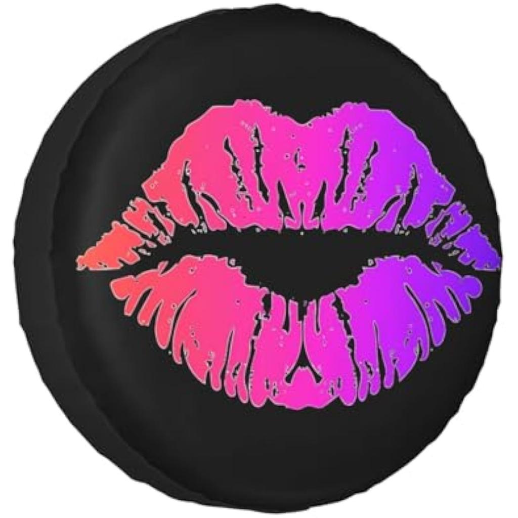 Gradient Kiss Print Spare Tire Cover Universal Waterproof Wheel Protector for SUV Truck