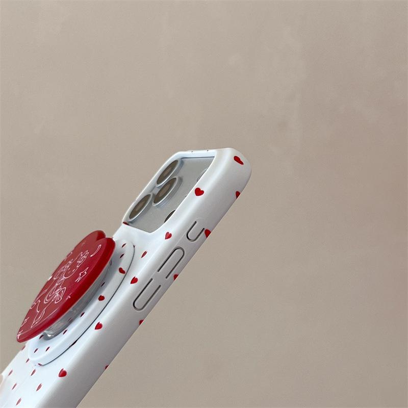 KT Magnetic Bracket Horse Riding Heart Phone Case for iPhone 17 Pro Max/Apple 16/15 Pro