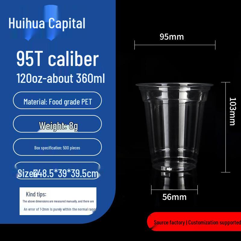 HUIHUADU Thickened Disposable PP Plastic Coffee Cups