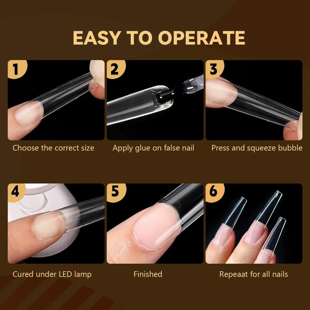Soft Gel False Tips Natural Sculpted Ballet Coffin Almond Fake Nails Full Cover Premium Press On Nails Nail Supplies