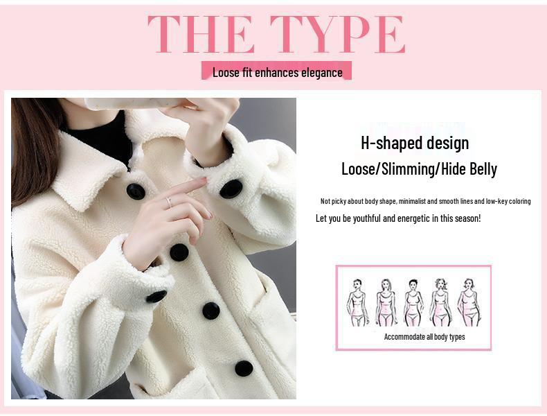 Women's Lambswool Coat: 2025 Autumn/Winter Korean-Style Loose Cardigan, Thickened Trendy Fleece