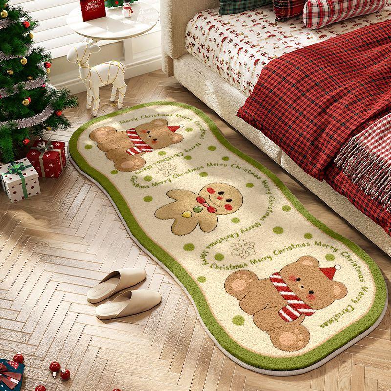 Cartoon Christmas Decoration Imitation Cashmere Carpet Household Bedroom Bedside Blanket Room Sitting Sleeping Carpet
