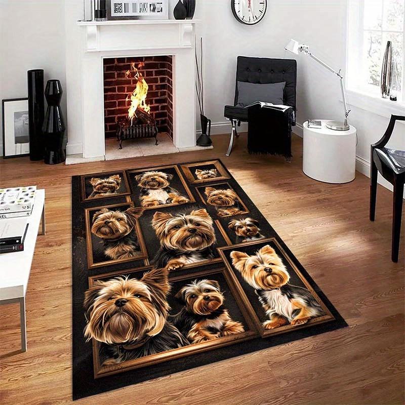 Yorkshire Terrier Dog Pattern Office Chair Mat - Durable Polyester,Large 2.16m² Area Rug for Home & Office Decor,Perfect Holiday Gift