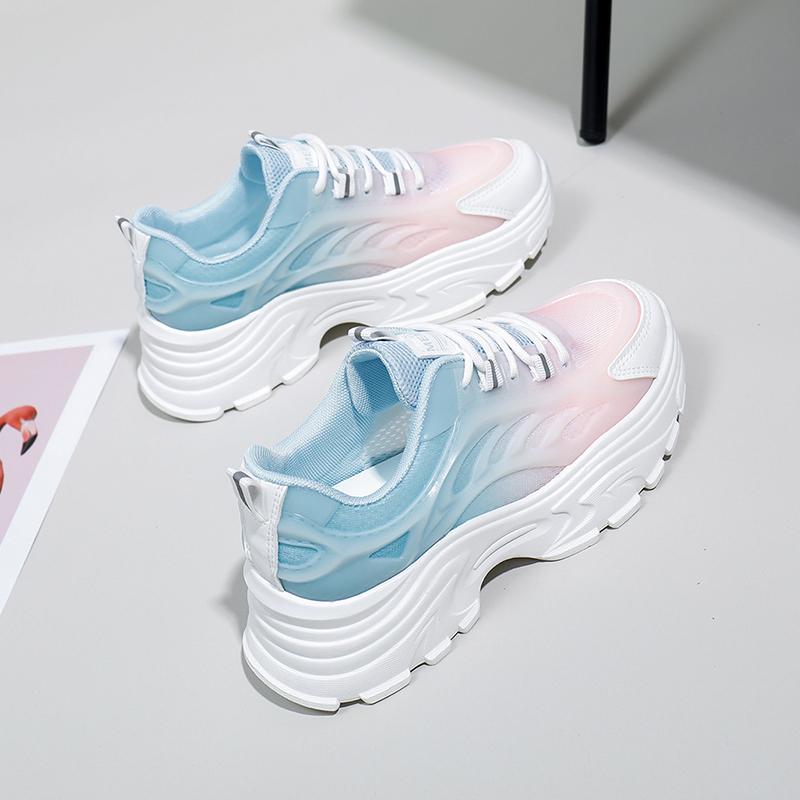 

Женские универсальные туфли для поездок на работу на толстой подошве, повседневная обувь, новая весна-лето 2024, сетчатая подкладка для женщин 35 синий