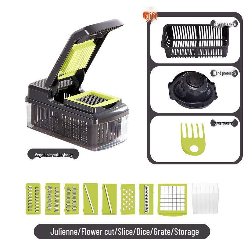 Многофункциональная кухонная овощерезка - Нарезать кубиками, соломкой, шинковать, нарезать ломтиками, тереть, чистить картофель и многое другое