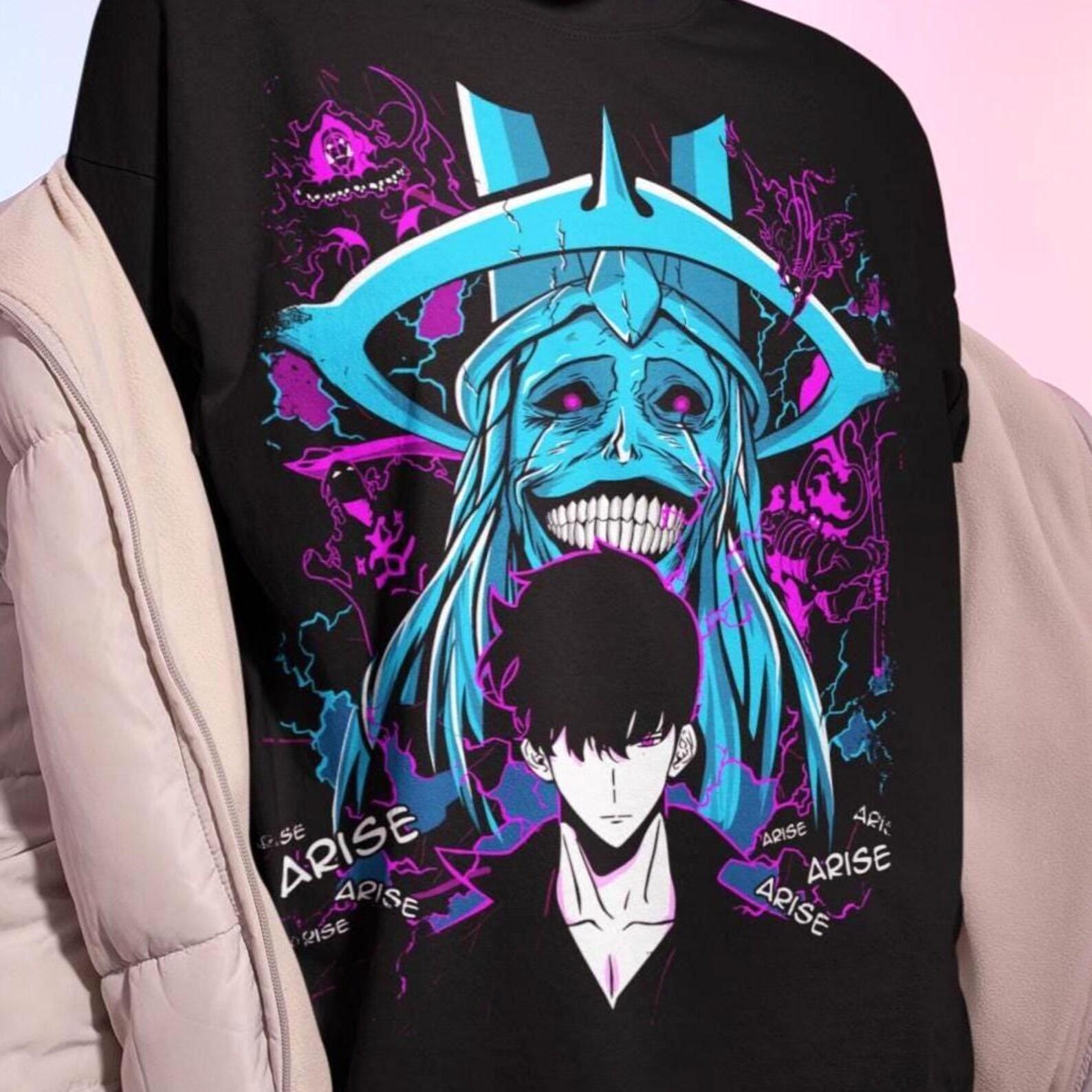 Sung Jin-Woo Shirt -Statue of God,Shadow Monarch Tshirt,Manga,Jin Woo Anime T-shirt L