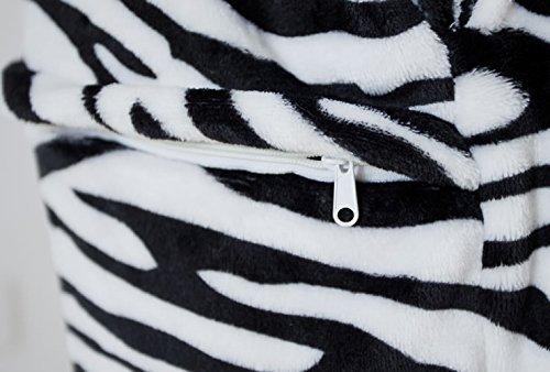 Dorawithme Zebra Kigurumi Animal Kigurumi Adult Sleepwear, Full Body Type, Halloween, Unisex (L (171cm-180cm))