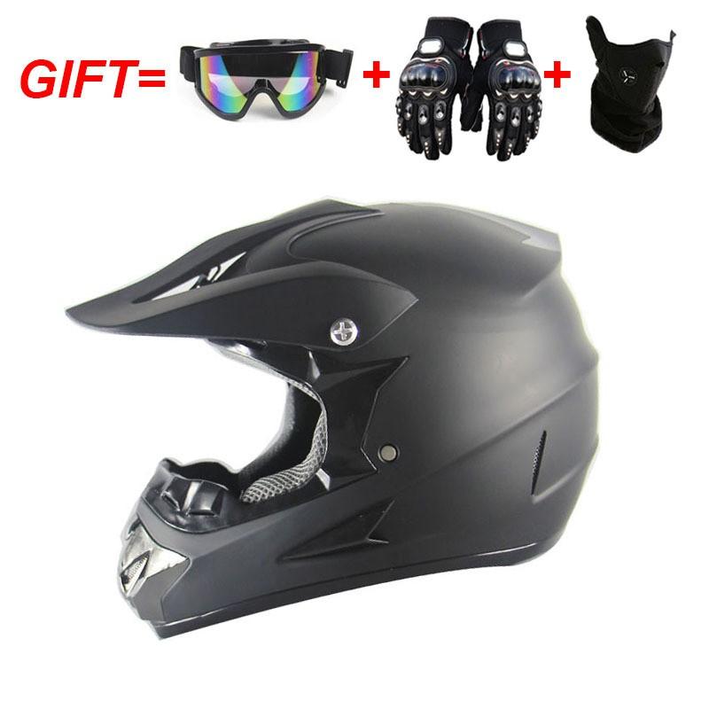 Full Face ATV Helmet Adults With Visor Mask Gloves DOT Certified ABS Off-Road Dirt Bike Motorcycle