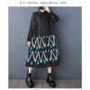 Loose Large Size Printed Splicing Casual Simple Sweetheart Long Sleeve Dresses
