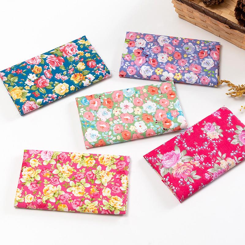 5pcs Patchwork Material DIY Floral Fabric Bundle DIY Crafts Squares Handcraft Pre-Cut Quilting Sewing Projects 25x25cm