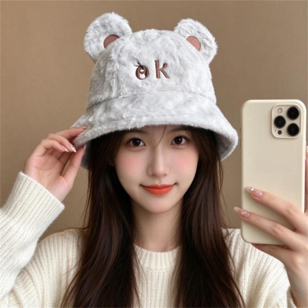 Thickened Plush Bucket Hat Windproof Beanies Hat Fashion Winter Hat Outdoor