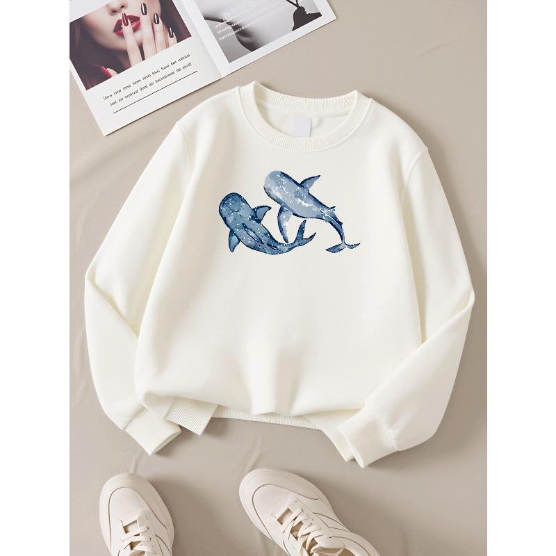 European Sizes  Kids' Casual Sweatshirt Printed Round Neck Pullover, Kids' Fashion Sweatshirt Featuring Adorable Animal Prints,  Casual Comfortable