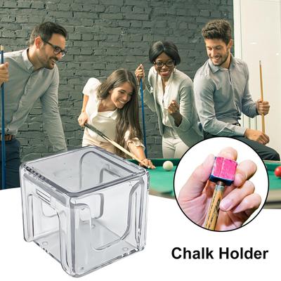 Transparent Acrylic Snookers Chalk Case High Definition Pool Cue Chalk Box Billiard Accessories Antifouling Moisture-Proof Cube