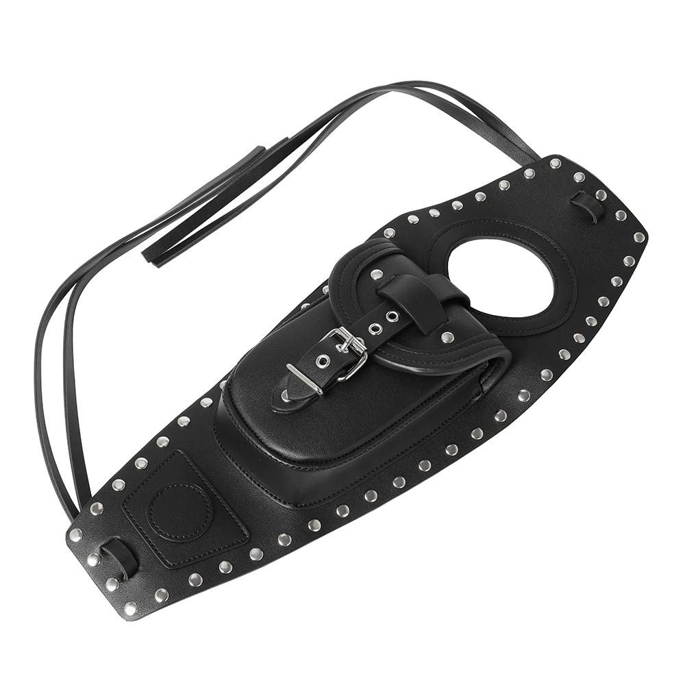 

Motorcycle Front Leather Fuel Tank Cover Storage Bag Waterproof For Harley Sportster Iron XL 883 1200 Forty Eight Seventy Two чёрный