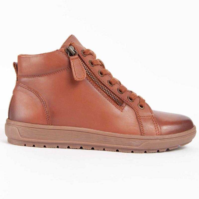 Botín Casual De Piel Para Mujer.  Purapiel  Botilina  99463 cm marrone