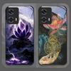 Luxury Floral Art Lotus Flower Pattern Tempered Glass Phone Case for Motorola Moto Edge 50 Fusion 40 Neo 30Pro G85 G84 G75 Cover