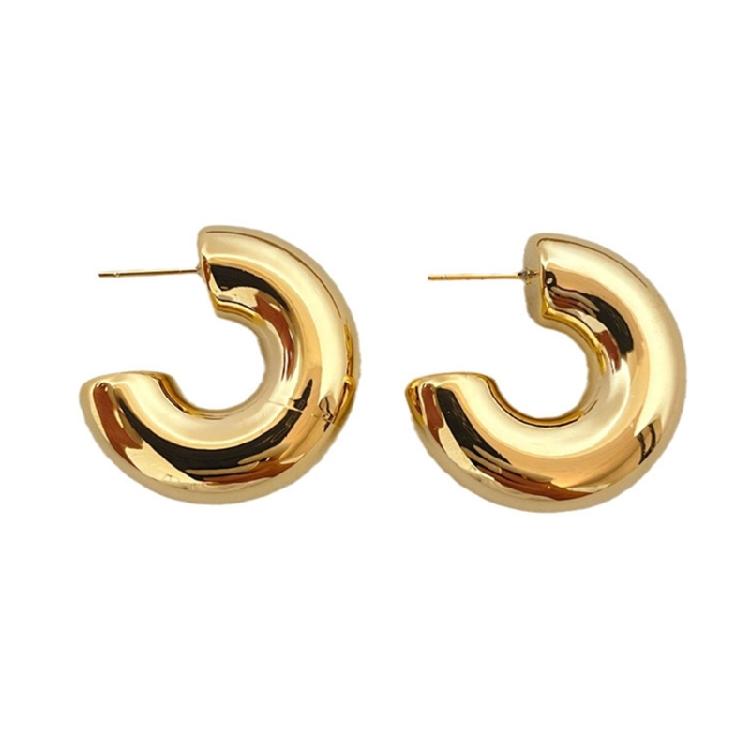 Temperament Hoop Earrings Elegant C-shape Drop Pendant Earring Statement Jewelry