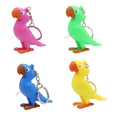 Portachiavi Pappagallo Illuminato a LED con Effetti Sonori Animali e Design Compatto Accessorio Unico per Portachiavi