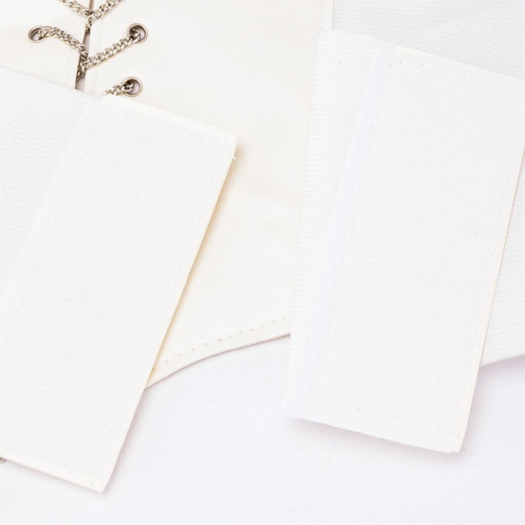 Slim Elastic Pu High Waist Belt Women Women's Girdle Style Chain Elastic Bow Knot Straps Black Punk Gothic Wide Belt Corsets