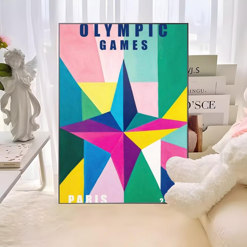 

Олимпиада в Париже 2024 Винтажные постеры Sticky Vintage Room Home Bar Cafe Decor Kawaii Room Decor 21cm×30cm NoFrame