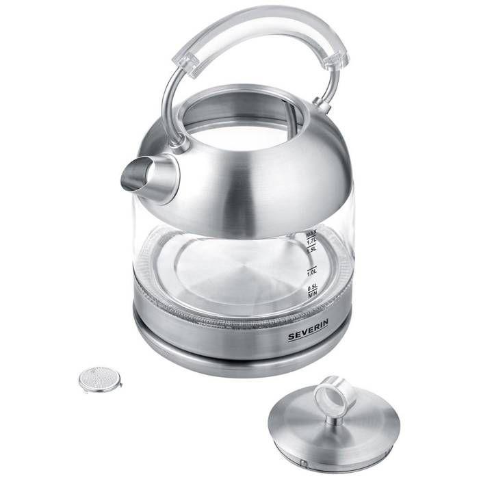 Severin wk 3459 bouilloire sans fil, sans bpa acier inoxydable contenance: 1.7 l