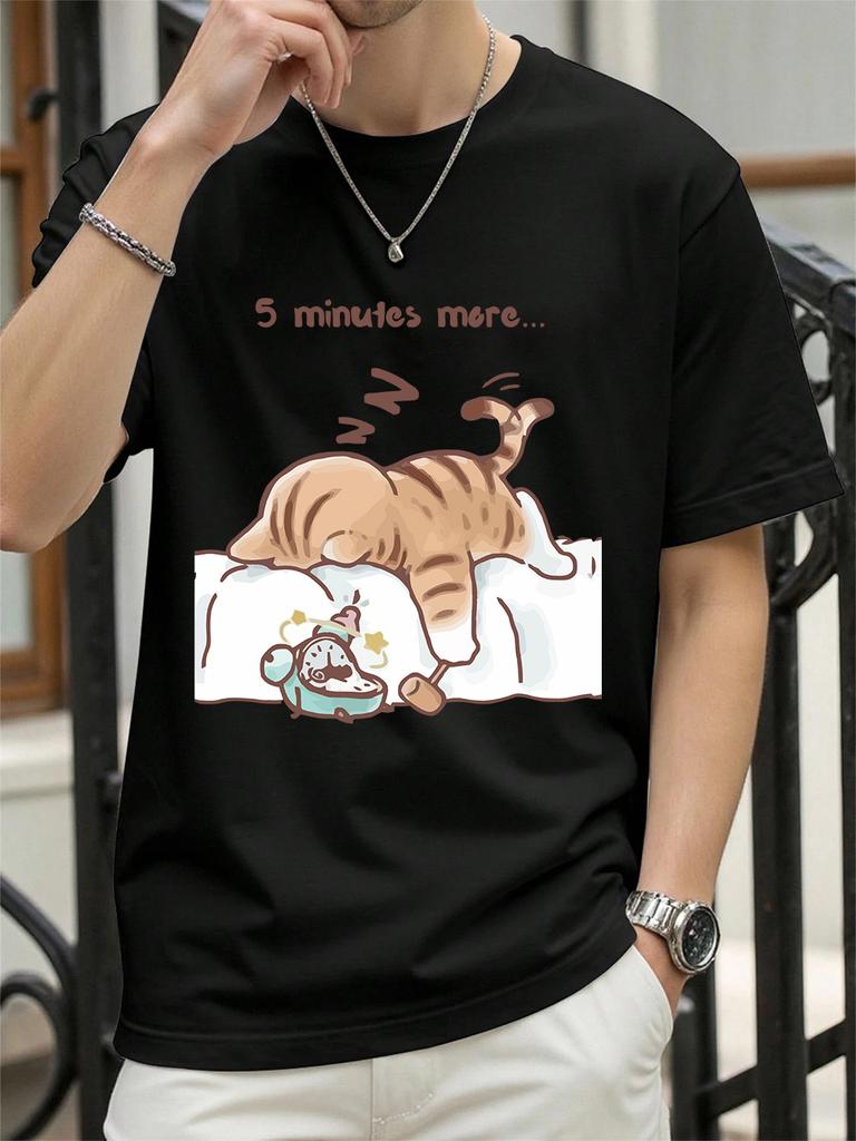 The Cat That Always Wants To Sleep Prints TShirt Women Cotton Summer Tops Soft Loose ONeck Short Sleeve Tees Casual Clothes