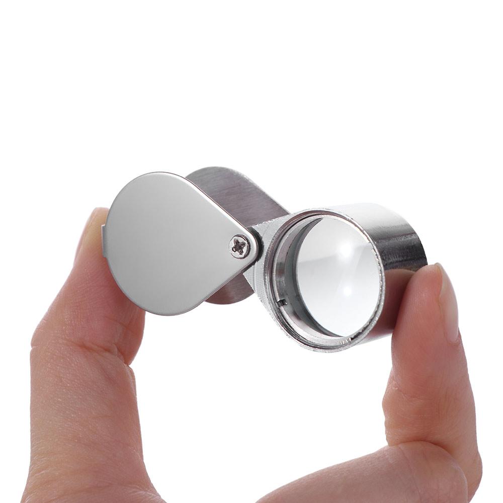 Mini Jewelry Magnifying Glass Folding Reading Magnifier Portable 10-30X Pocket Loupe  Jewelers
