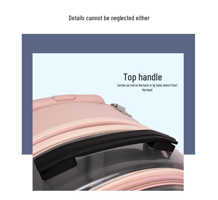 Von Fluggesellschaften zugelassener transparenter Haustier-Rucksack-Trolley für Katzen und Hunde