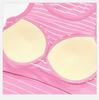 Women's Spring/Summer Slim Fit Striped Tank Top with Chest Pads - Round Neck Camisole Bra