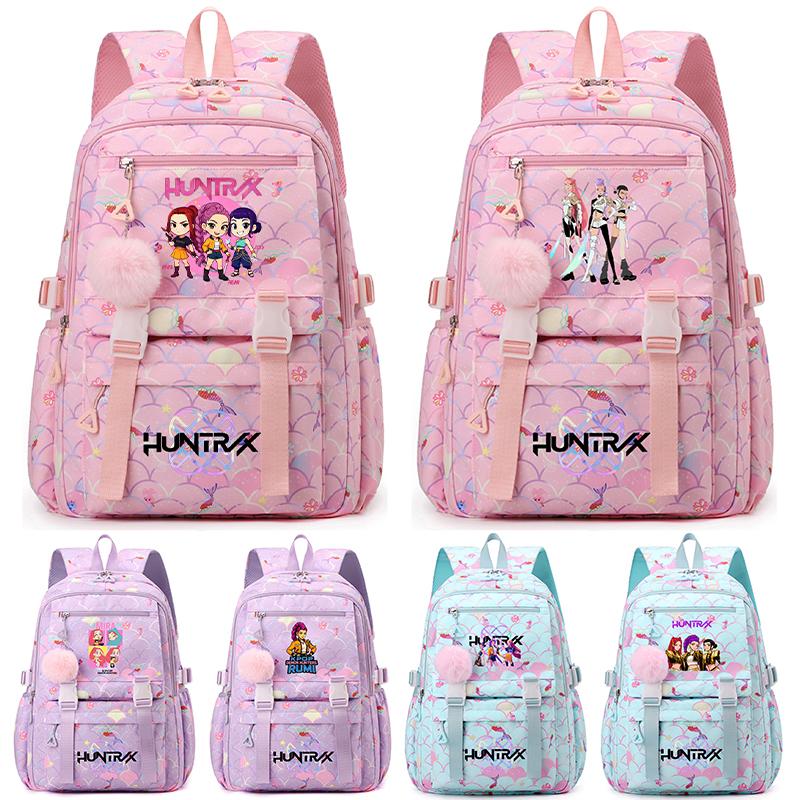 Anime K-Pop Demon Hunters Printed Backpack Large Capacity Waterproof Bookbag Student Boy Girl Schoolbag Outdoor Laptop Travel Bag Mochila