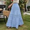 ZANZEA Women Summer Fashion Lace Crochet Patchwork Casual Long Skirts