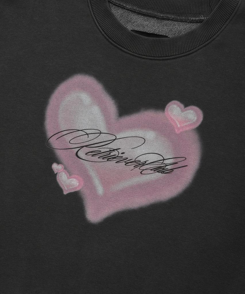 RETRIEVER CLUB Heart Crop Crewneck [Pigment Black]